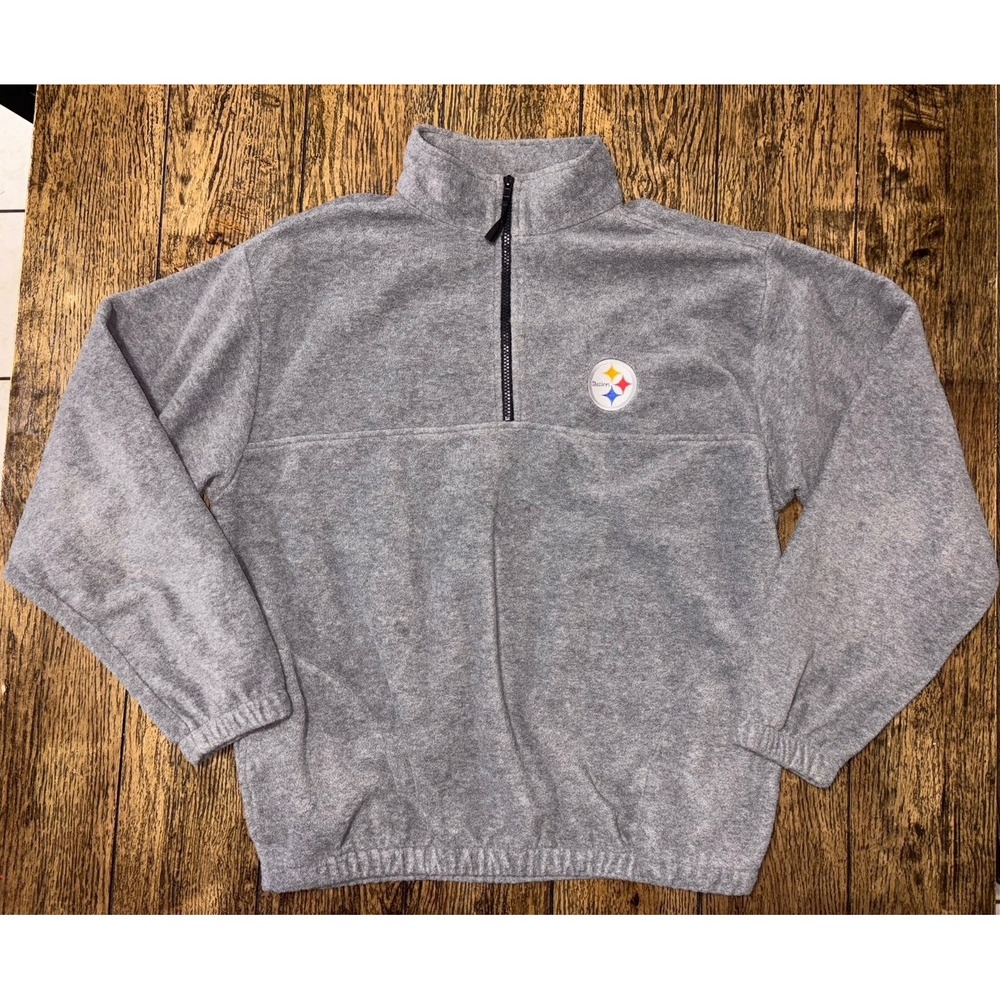 Reebok NFL Pittsburgh Steelers quarter zip sweater men's L